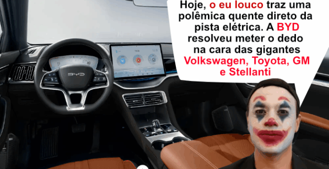 Hoje, o eu louco traz uma polêmica quente direto da pista elétrica. A BYD resolveu meter o dedo na cara das gigantes Volkswagen, Toyota, GM e Stellantis.